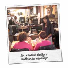 Dr. Prakash hosting a wellness tea workshop, Certified Organic Tea by Shanti Tea Canada