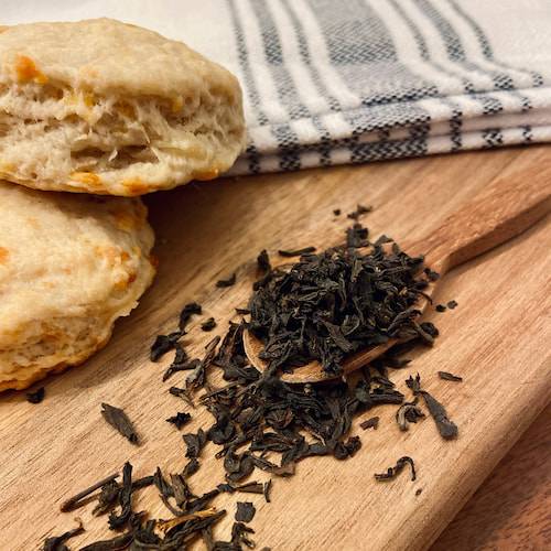 Smoky cheese biscuits with Lapsang Souchong