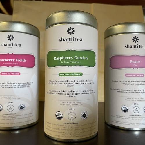 Shanti tea tins